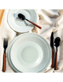 Plato Llano de Porcelana Ala Dorique 6 Unidades