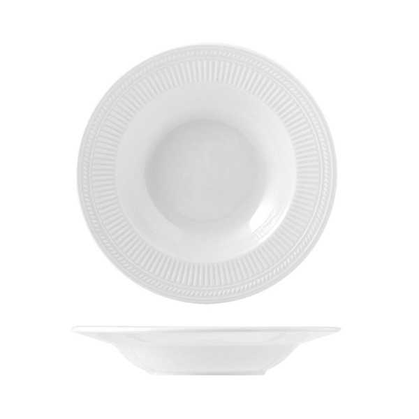 Plato Hondo de Porcelana Ala Dorique 6 Unidades
