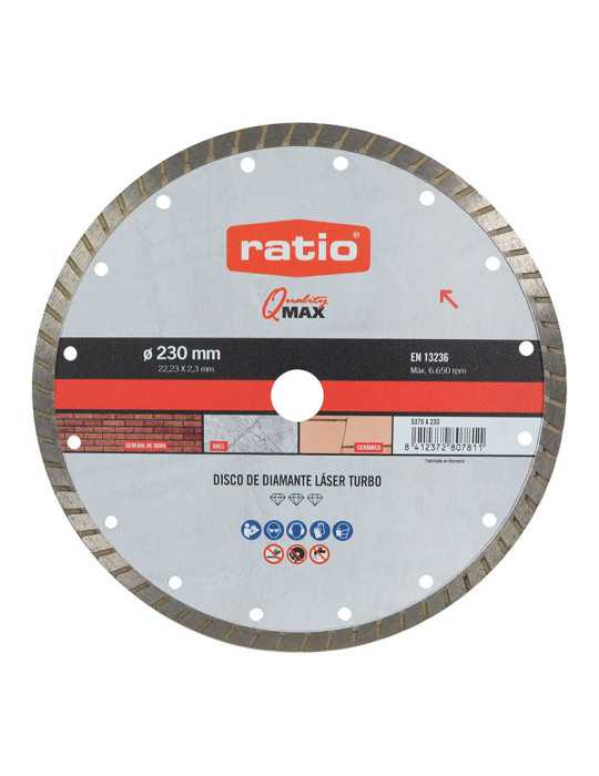 Disco de Diamante Turbo Materiales Duros 230mm RATIO