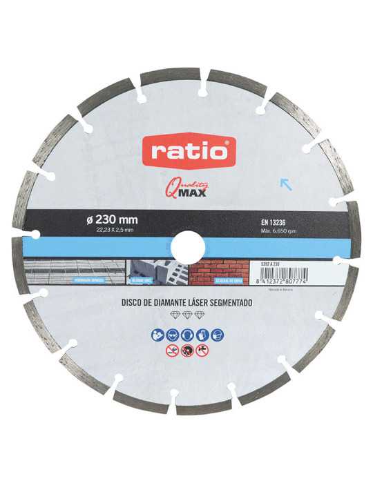 Disco de Diamante Láser Segmentado Granito 230mm RATIO