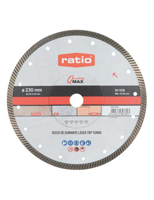 Disco Diamante Porcelánico Turbo Versátil 230mm RATIO