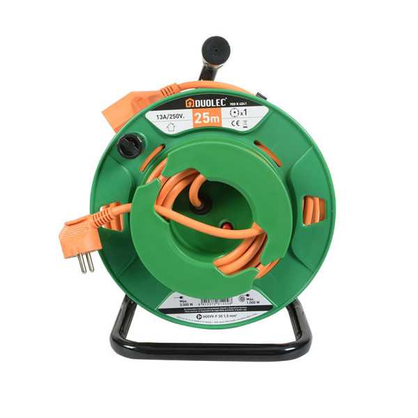 Enrollacable Tambor Eléctrico Naranja 25 m DUOLEC