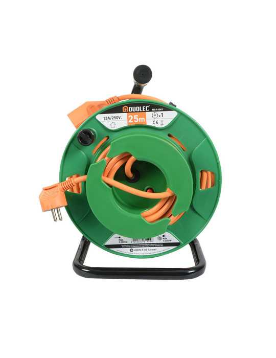 Enrollacable Tambor Eléctrico Naranja 25 m DUOLEC