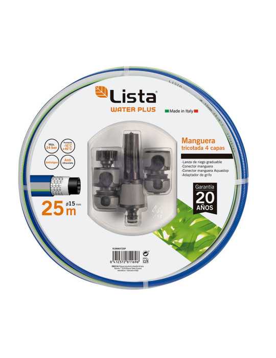 Kit Manguera Tricotada Plus 15mm 15 m LISTA