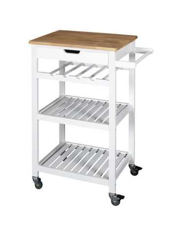 Carrito Auxiliar con Ruedas Blanco