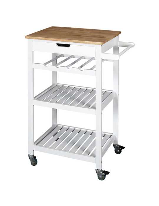 Carrito Auxiliar con Ruedas Blanco