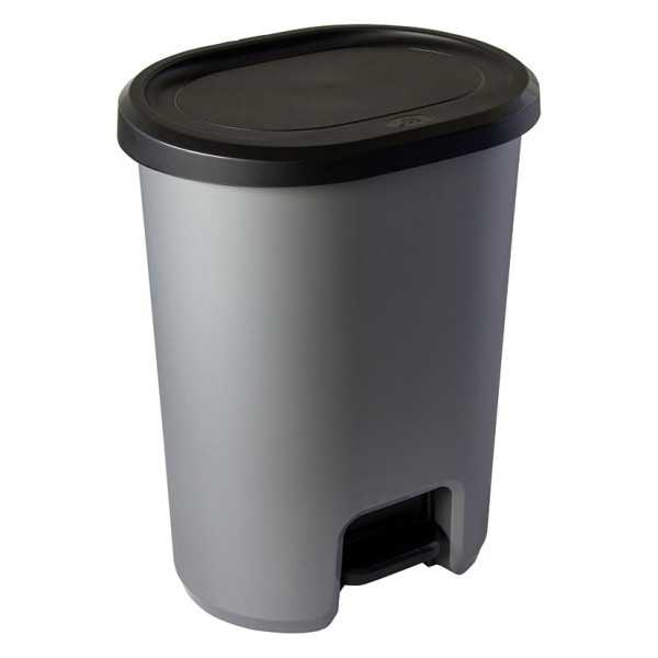 Cubo de Basura con Pedal 45 L Gris Metalizado HABITEX