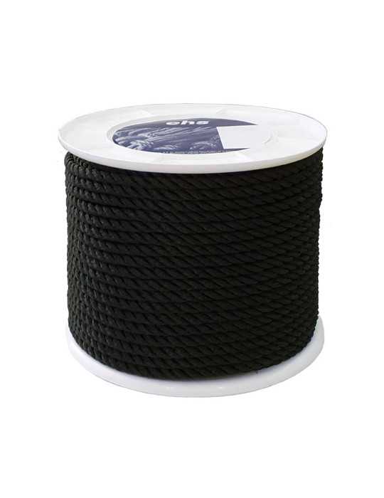 Cuerda Poliéster 3 Cabos 10mm Negra EHS