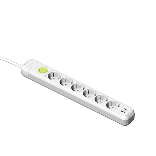 Base 6 Tomas TT 2 USB con Interruptor Cable 1,5 m FAMATEL