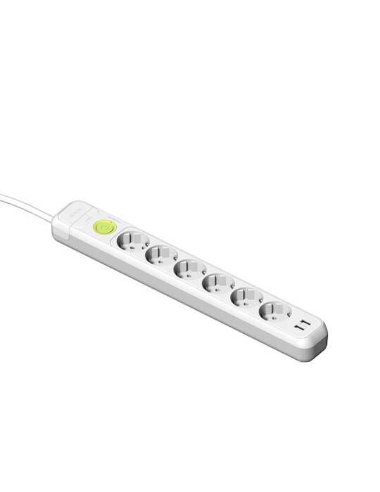 Base 6 Tomas TT 2 USB con Interruptor Cable 1,5 m FAMATEL