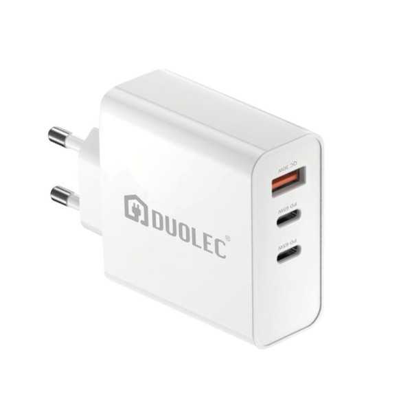 Cargador Triple 65W Blanco DUOLEC