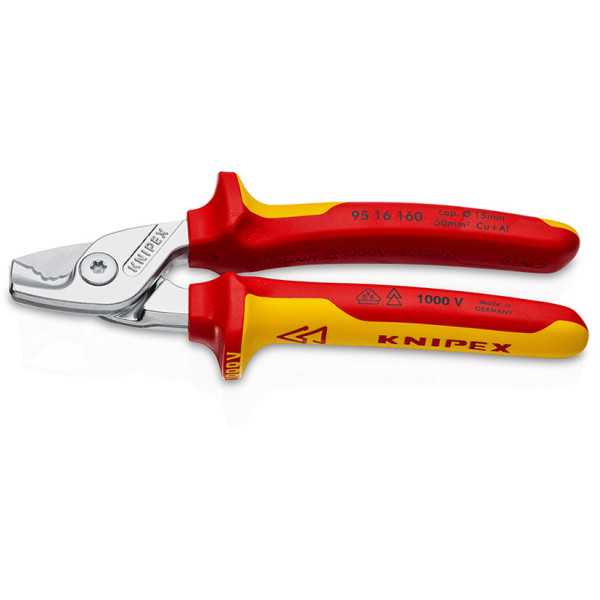 Tijera Cortacables Cromada StepCut Verde 160mm KNIPEX