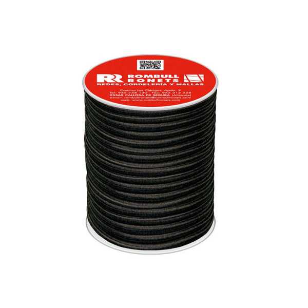 Cuerda Elástica PES 8mm / 25 m Negra ROMBULL