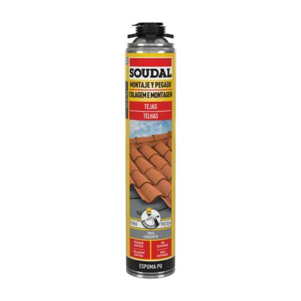 Espuma PU Pistola Teja Gris 750 ml 12 Uds. SOUDAL