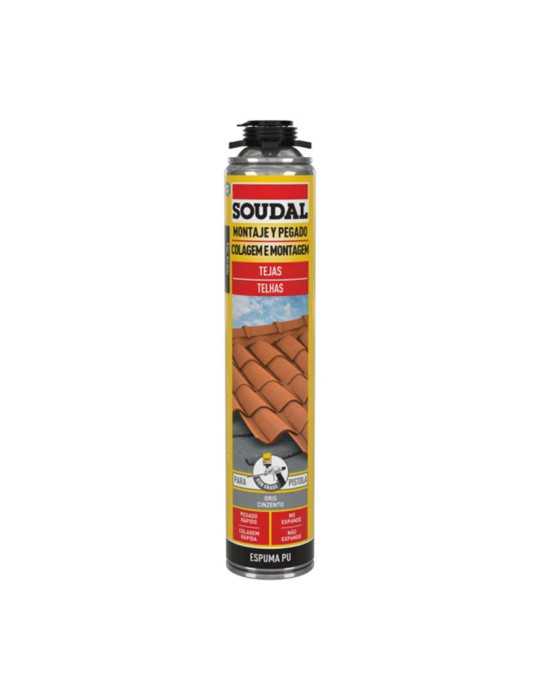 Espuma PU Pistola Teja Gris 750 ml 12 Uds. SOUDAL