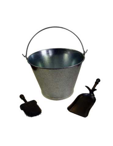 Kit Limpieza Chimenea Cubo con Pala y Cepillo ELZORRO