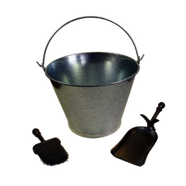 Kit Limpieza Chimenea Cubo con Pala y Cepillo ELZORRO
