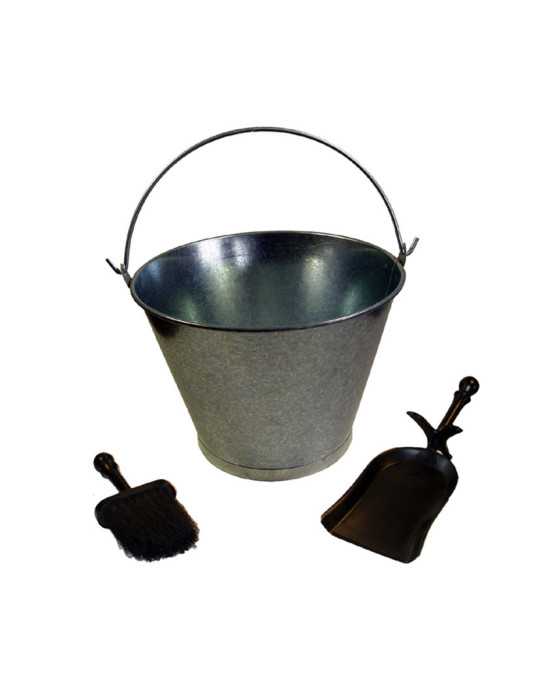 Kit Limpieza Chimenea Cubo con Pala y Cepillo ELZORRO