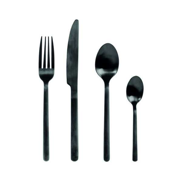 Cubertería Inox 24 Pz. Pulse Negro Opaco