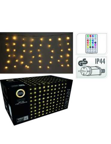 Cortina 400 LED Luz Blanca Cálida 2x2 m