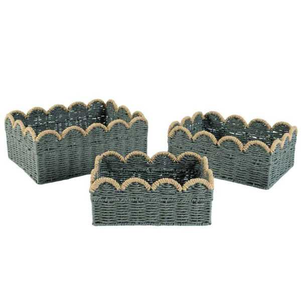 Juego 3 Cestas Bicolor Gris