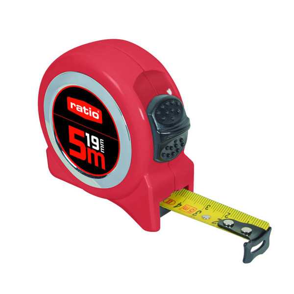 Flexómetro Cinta 19/5 m Display 12 Pzas. RATIOBASIC