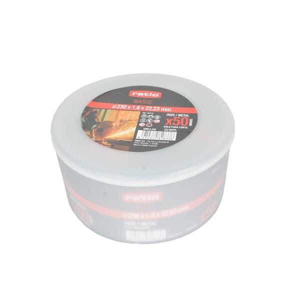 50 Discos Corte Inox Basic Ø 230x1,8mm RATIOBASIC