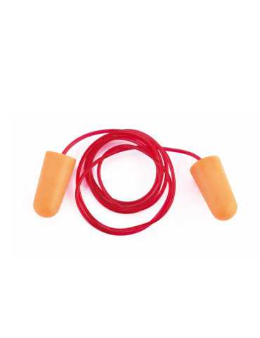 Tapón Auditivo con Cordón Naranja 100 Pares MARCA