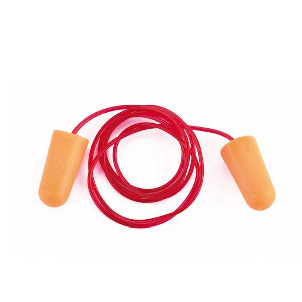 Tapón Auditivo con Cordón Naranja 100 Pares MARCA
