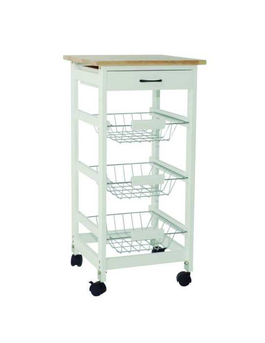 Carro Auxiliar Cocina Blanco DCASA
