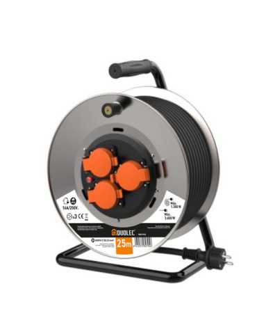 Enrollacable Metálico 25 m 3x2,5 IP55 DUOLEC