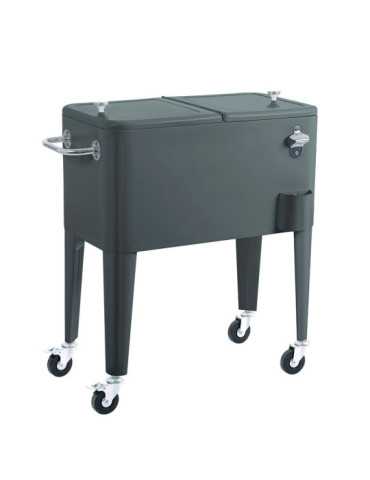 Nevera Vintage con Ruedas Gris 56L Alaska
