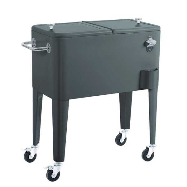 Nevera Vintage con Ruedas Gris 56L Alaska