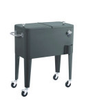 Nevera Vintage con Ruedas Gris 56L Alaska