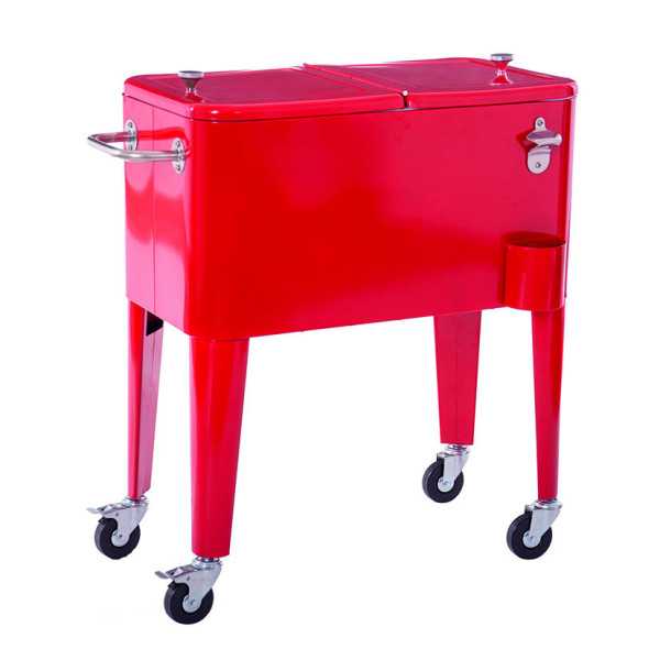 Nevera Vintage con Ruedas Roja 56L Alaska