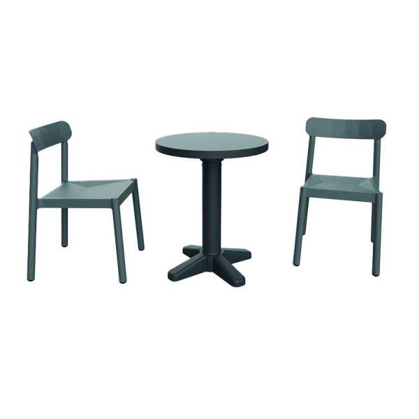 Conjunto Ivy Mesa + 2 Sillas Antracita