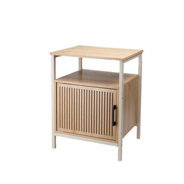 Mesita Noche MDF Madera Natural 43x33x55 cm