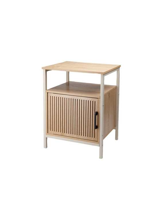 Mesita Noche MDF Madera Natural 43x33x55 cm