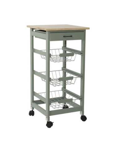 Carro Auxiliar Cocina 37x37x76 cm Verde
