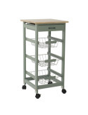 Carro Auxiliar Cocina 37x37x76 cm Verde