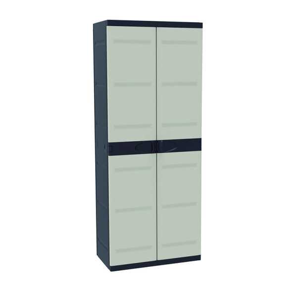 Armario Resina 70 cm 4 Estantes Negro