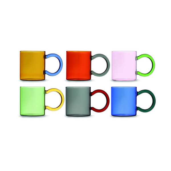 Mug Borosilicato 38,5 cl Colores Surtidos 6 Uds.