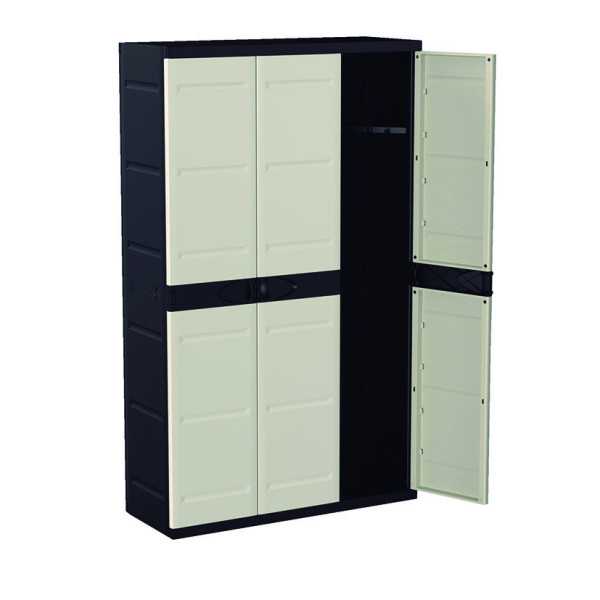 Armario Resina 105 cm 4 Estantes Negro