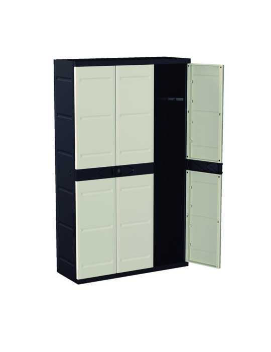 Armario Resina 105 cm 4 Estantes Negro