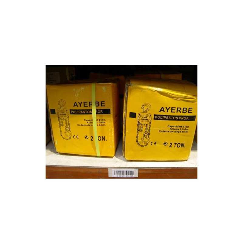 Polipasto profesional AYERBE cadena 2000 kg. 6 m. 580390