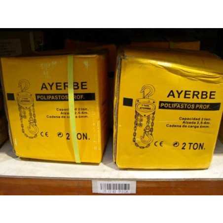 Polipasto profesional AYERBE cadena 2000 kg. 6 m. 580390