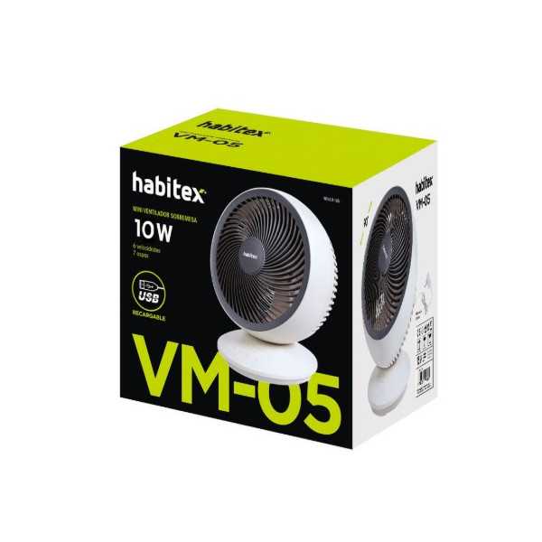 Ventilador de Mesa USB Recargable VM05 HABITEX