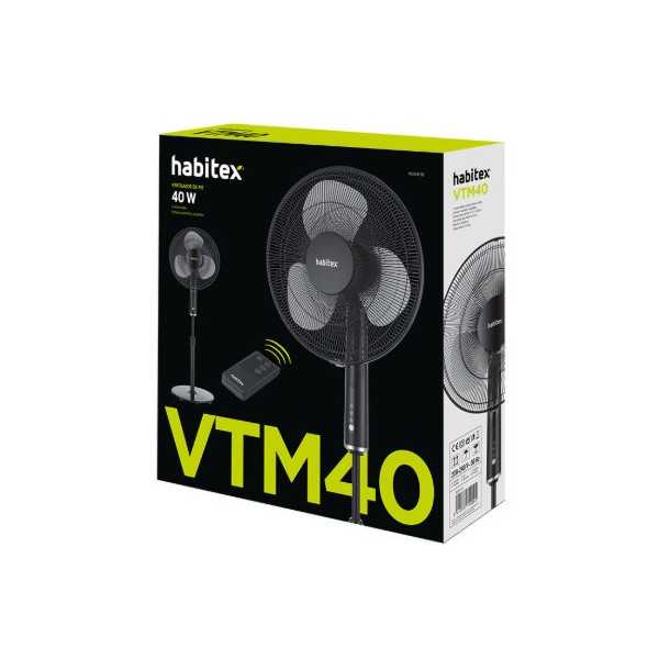 Ventilador de Pie VPM40 Negro HABITEX