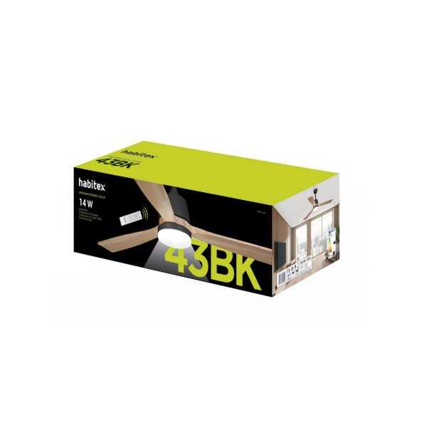 Ventilador de Techo LED Negro 43BK HABITEX