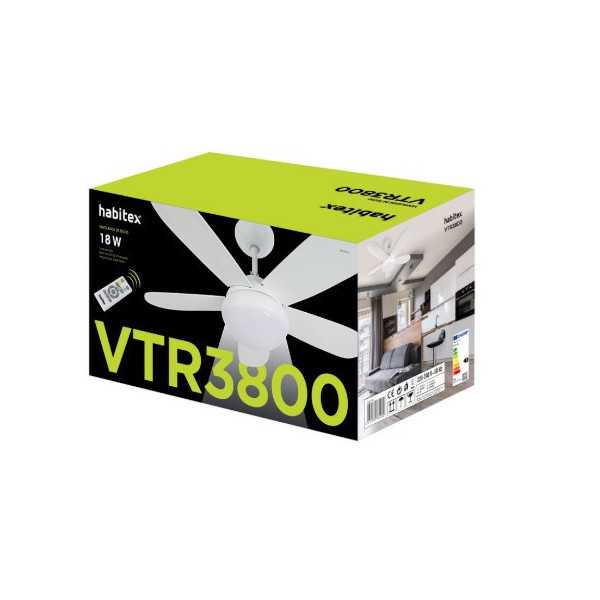 Ventilador de Techo LED VTR 3800 con Mando a Distancia HABITEX